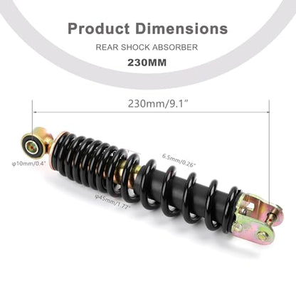 Minho Motorcycle Single Rear Shock Assembies 230MM/9.06" in Heavy Iron Material Compatible with Chinese GY6 50cc Scooter Mopeds Taotao ATM50 - size: 230mm