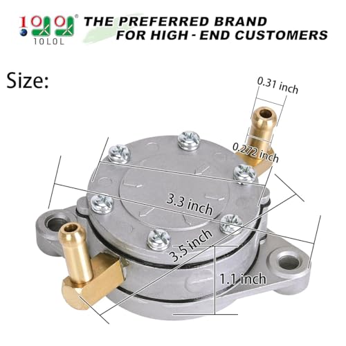 10L0L Fuel Pump for EZGO Marathon 2-Cycle Gas Golf Cart 1982-1988 & EZGO 1989-1990.5, Replacement for OEM 24233G1, Fuel Pump for 2-Cycle Engines