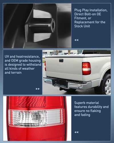 Nilight Taillight Assembly for 2004-2008 Ford F150 Passenger Side - color: Passenger Side