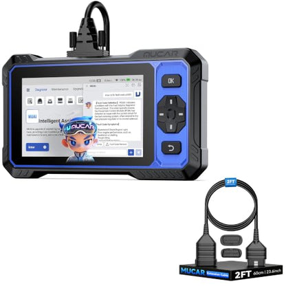 MUCAR 632 AI Bidirectional Scan Tool + Universal 16 Pin Male to Female OBD2 Extension Cable