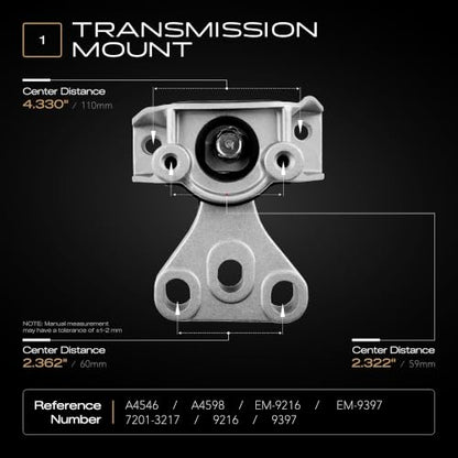5PCS Engine Motor Mounts Compatible with 2007-2011 CRV 2.4L 4WD Automatic Transmission Replacement A4595 A65010 A4598 A4535 A4536 - size: 2007-2011 CRV 2.4L