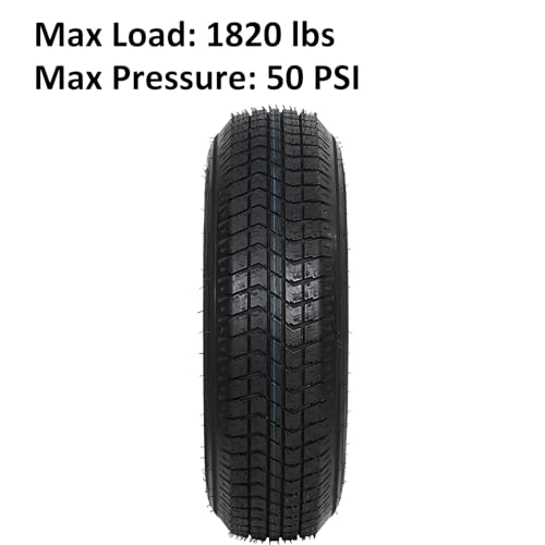 Garvee 2-Pack Trailer Tires On Rim ST205/75D15, Set of 2 - size: ST205/75D15, style: 5 Lug