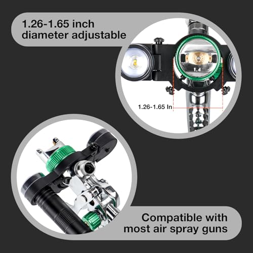 YUZES Paint Gun Light, LED Spray Gun Light Attachment, 2 Modes, 3 Levels