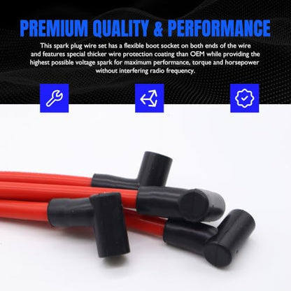 4PCS Marine Spark Plug Wire Set Replacement #18-8839 9-28092 - style: 18-8839