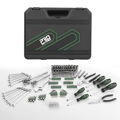 Prostormer 279-Piece Mechanics Tool Kit with Wrench Sockets, Green - color: Green