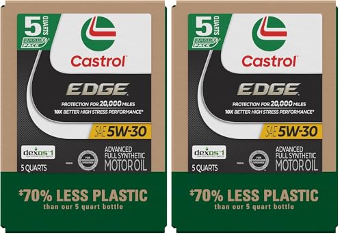 Castrol Edge 5W-30 Advanced Full Synthetic Motor Oil, 5 Quart, Eco Pack (Pack of 2) - size: 5 Quarts, Eco Pack (Pack of 2)