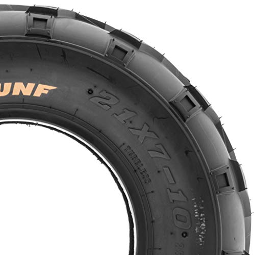 Pair of 2 SunF A004 ATV UTV 21x7-10 AT off-road Tires, Trail & Track, 6 PR, Tubeless - size: 21x7-10