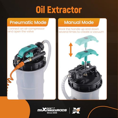 maXpeedingrods 2 Gallon/7.5L Manual/Pneumatic Oil Extractor Pump - size: 7.5L,Pneumatic/Manual