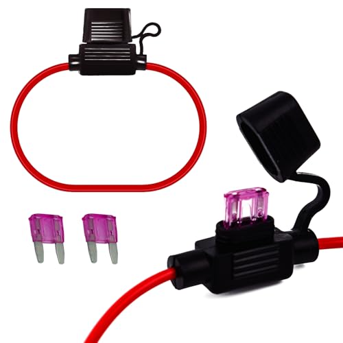 2pcs 18AWG Gauge Inline Fuse Holder with 3A Maxi Fuse– Waterproof for Car Audio, Marine & Automotive Applications – High Current Protection