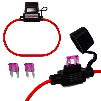 2pcs 18AWG Gauge Inline Fuse Holder with 3A Maxi Fuse– Waterproof for Car Audio, Marine & Automotive Applications – High Current Protection
