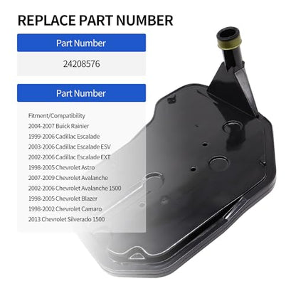 4L60E Transmission Filter Kit with Gasket Compatible with Chevy GMC Silverado 1500 Tahoe Savana Sierra Yukon Cadillac Buick Hummer Oldsmobile Pontiac Replaces 24208576 - style: 24208576