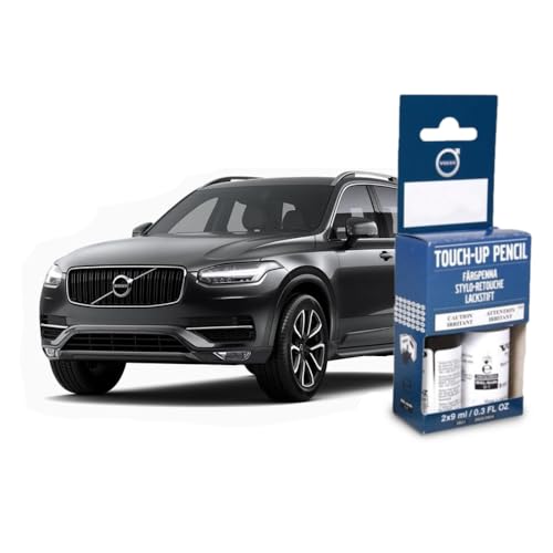 Volvo Touch Up Paint Pen, Includes Base Coat and Clear Coat, 2 x 9 ml (0.3 fl oz), OEM Factory Original (492 Savile Grey Metallic) - color: 492 Savile Grey Metallic