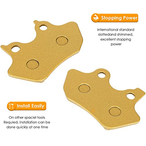 Brake Pads Heavy-duty Ceramics for Harley Davidson 2000-2007 Touring Flhtcu-i Electra Glide Ultra, 2 Front + 1 Rear Replacement Brake Pads Set