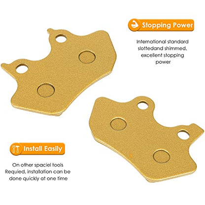 Brake Pads Heavy-duty Ceramics for Harley Davidson 2000-2007 Touring Flhtcu-i Electra Glide Ultra, 2 Front + 1 Rear Replacement Brake Pads Set