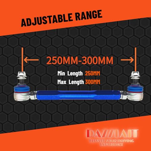 250mm-300mm Universal Adjustable Sway Bar End Links | M10 Stud with 12 mm Spacer Washer | Adjustable Sway Bar Links - size: 250MM-300MM