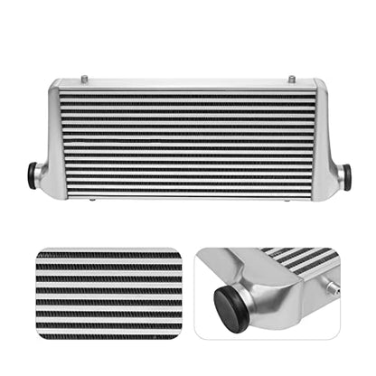 Universal Intercooler Aluminum Intercooler Front Mount 2.5" Inlet & Outlet Direct Replacement for Universal Car Silver (31x12x3" 2.5") - size: 31x12x3" 2.5"
