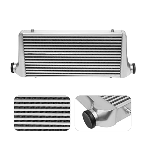 Universal Intercooler Aluminum Intercooler Front Mount 2.5" Inlet & Outlet Direct Replacement for Universal Car Silver (31x12x3" 2.5") - size: 31x12x3" 2.5"