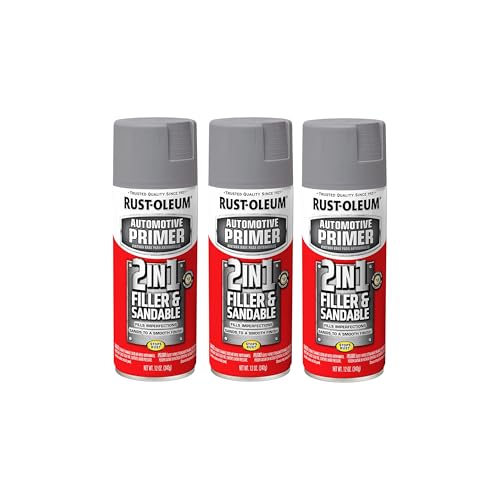 Rust-Oleum 260510-2PK Automotive 2-in-1 Filler & Sandable Primer Spray, 12 oz, Gray, 2 Pack - size: 1 Count (Pack of 2)