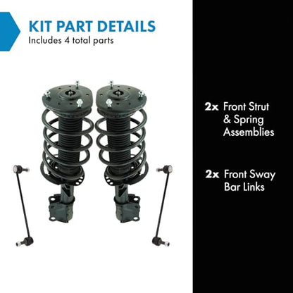 TRQ Front Suspension Kit Complete Strut & Coil Spring Assembly Sway Bar - style: SCA34841