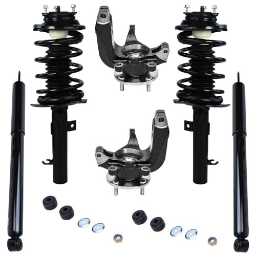 Detroit Axle - Front Steering Knuckles & Wheel Hub Bearing Struts w/Coil - size: 6AQU47692/ strut shock sway kit