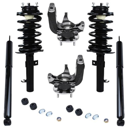 Detroit Axle - Front Steering Knuckles & Wheel Hub Bearing Struts w/Coil - size: 6AQU47692/ strut shock sway kit