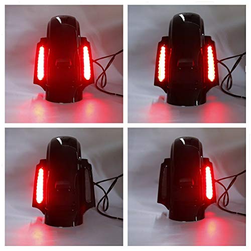 TCMT 5" Stretched Extended Saddlebags 6X9" Speaker Lids Rear Fender Fit For Harley Touring Road King Electra Glide Street Glide Road Glide Ultra 2009-2013 - color: Rear Fender Smoke Lens, size: 5" Stretched Saddlebags 6x9" Lids(Chrome Latches)