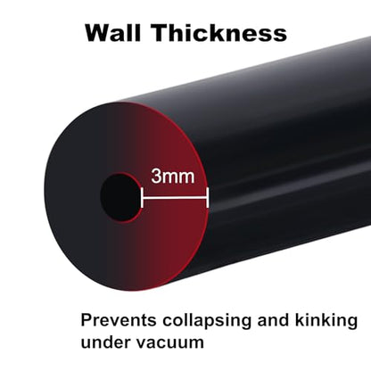 EVIL ENERGY 1/8 Silicone Vacuum Tubing Hose Line 5FT 130PSI Max Pressure Black (3mm ID) - color: Black, size: 1/8 5FT