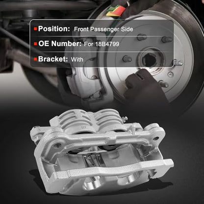 cciyu Front Right Disc Brake Caliper w/Bracket 18B4799 - size: Front Right[18B4799]