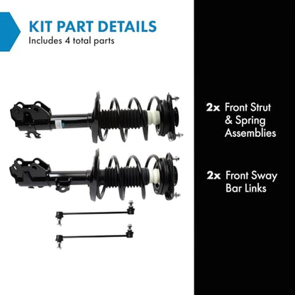 TRQ Front Suspension Kit Complete Strut & Coil Spring Assembly Sway Bar - style: PSA29042