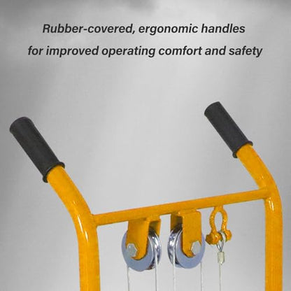 Apollo Material Lift Stacker, Pallet Truck Dolly 440lbs Cap. 35.4" Max Lift - color: Yellow, size: Winch-440lbs-35.4" Lift