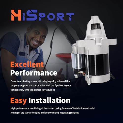 HiSport New Starter Motor 19612 12V 2Kw 9-Tooth 807383 809054 845640 845760 - color: 19612N