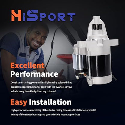 HiSport New Starter Motor 19612 12V 2Kw 9-Tooth 807383 809054 845640 845760 - color: 19612N