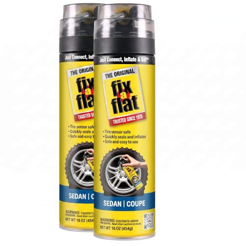 Fix-A-Flat Tire Repair, 16 oz, 2-Pack | Emergency Use | Eco-Friendly Formula | For Standard Tires | Universal Fit - size: Sedan / Coupe (Pack of 2)