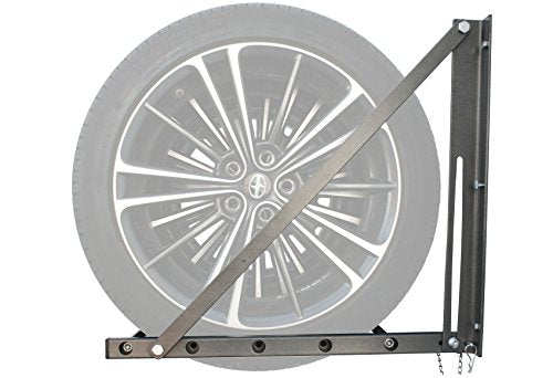 MaxxHaul Adjustable Wall Mount Folding Tire Rack – 32 to 48 Inch Width – 300 lb Capacity – Heavy Duty Steel Garage Tire Storage Holds 4 Tires – 70489 - color: Grey