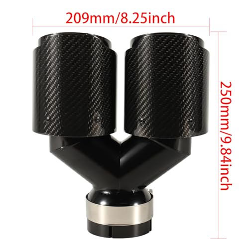 Dual Carbon Fiber Exhaust Tip 3 Inch Inlet 4 Inch Outlet Dual Exhaust Tip - size: 3 Inlet 4 Outlet