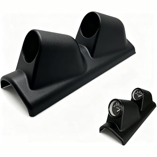 Universal Black 2" 52mm Triple 3 Hole Pillar Gauge Pod Holder, Automotive Housing Pods, ABS Plastic Auto Dash Mount Bracket, Dashboard Meter Cup Holder for Cars, Trucks (A/Double) - color: A/Double
