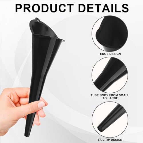 Long-Neck Oil Funnel for Automotive – Multi-Function Plastic Funnel for Oil, Gas & Lubricants – Universal Car Accessory (Black (1-Pack)) - color: Black (1-Pack)