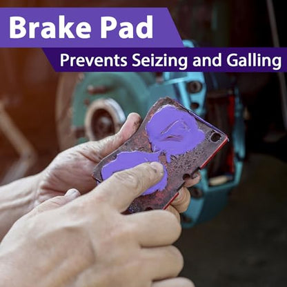 Keze High Temp Ceramic Brake Caliper Grease and Pin Parts Lubricant for Auto Break Sliding Pin Pad,Prevents Seizing Stops Squeaking with Brush Top Can,8 oz - color: Ceramic Brake Grease, size: 1 Pack-8 OZ