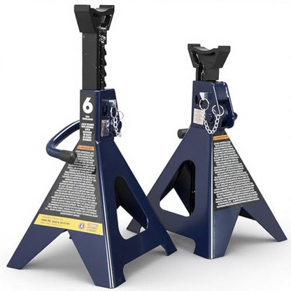 Big RED Jack Stands 6 Ton with Double Locking, 14.2-23.8 inch Adjustable Height for Lifting Cars, SUV, Van, 12000 lb Capacity, 1 Pair - size: 6t double locking blue