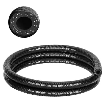 1/4" Fuel Line Hose, 10FT SAE 30R10 300PSI High Pressure Submersible for Automotive Fuel Systems Engines - size: 1/4"-10FT