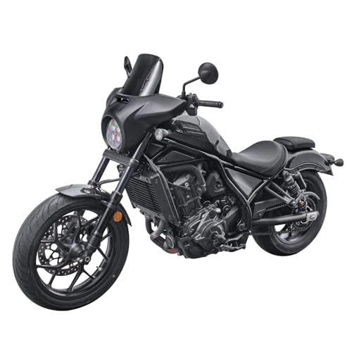 Motorcycle Headlight Fairing Cowl Windscreen for Rebel CMX 1100 2021-25 - color: Smoke+Matte Black