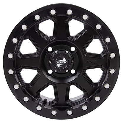 (4 Pack) 4/137 Tusk Uinta Beadlock Wheel 15x7 6.0 + 1.0 Matte Black For Can-Am Maverick X3 X RC Turbo R 72 Inch 2018-2019