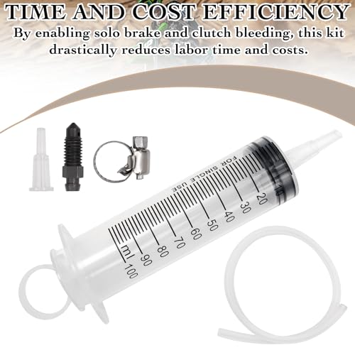 LhyBtm Brake Bleed Kit Universal Motorcycle Brake Bleed Kit 100ml Syringe with 50cm Hose for Hydraulic Disc Brakes & Clutch Systems One Person Reverse Bleeding Tool for Motorbikes, Scooters and Quads