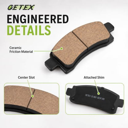 D1363 Front Ceramic Brake Pads with Hardware for GM Trucks & SUVs - size: D1363