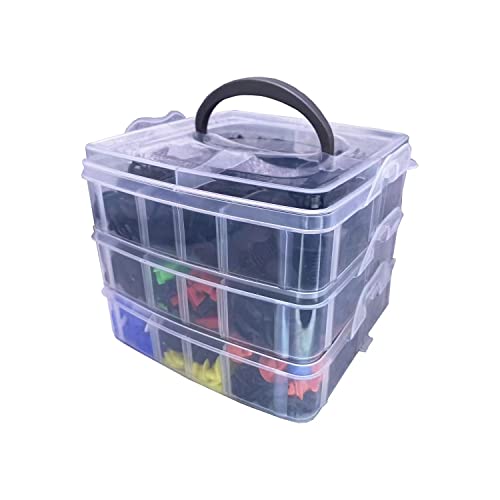 860Pcs Car Push Retainer Clips and Body Fastener Clips Kit - color: orange