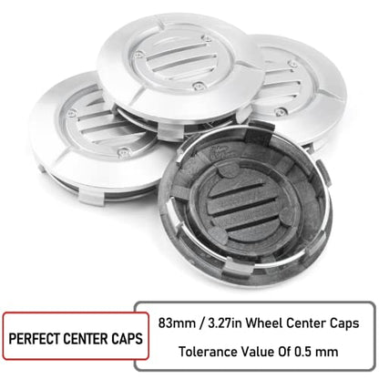 RTrhinoTuning 4PCS 3.25in Wheel Center Caps Compatible with Suburban Silverado Tahoe 18" to 22" Rim OD: 3.27"(83 mm) ID: 3"(76 mm) Silver Hub Caps - color: Silver