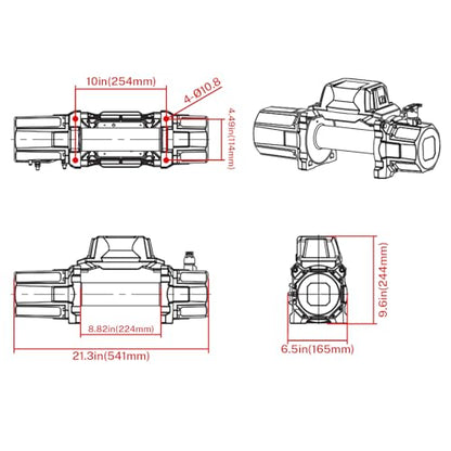 18,500 lb Recovery Winch,12V Electric Winch with 9/17” x70 FT Synthetic Rope,IP68 Waterproof,Anti Slip Roller,All-Metal Housing,2 Wireless Remotes & Wired Controller for Jeep,SUV,Truck & Trailer - style: 18.5K
