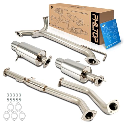 PHILTOP Cat-Back System Fit for 2007-2008 Hyundai Tiburon V6 2.7L - size: 2007-2008 Hyundai Tiburon V6 2.7L