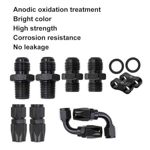AN6 6AN Automatic Transmission Cooler Lines Kit with fittings For 4L60E 4L65E - Black Nylon Braided Hose Kit - style: style 1+ 2 Separator Clamp