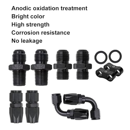 AN6 6AN Automatic Transmission Cooler Lines Kit with fittings For 4L60E 4L65E - Black Nylon Braided Hose Kit - style: style 1+ 2 Separator Clamp